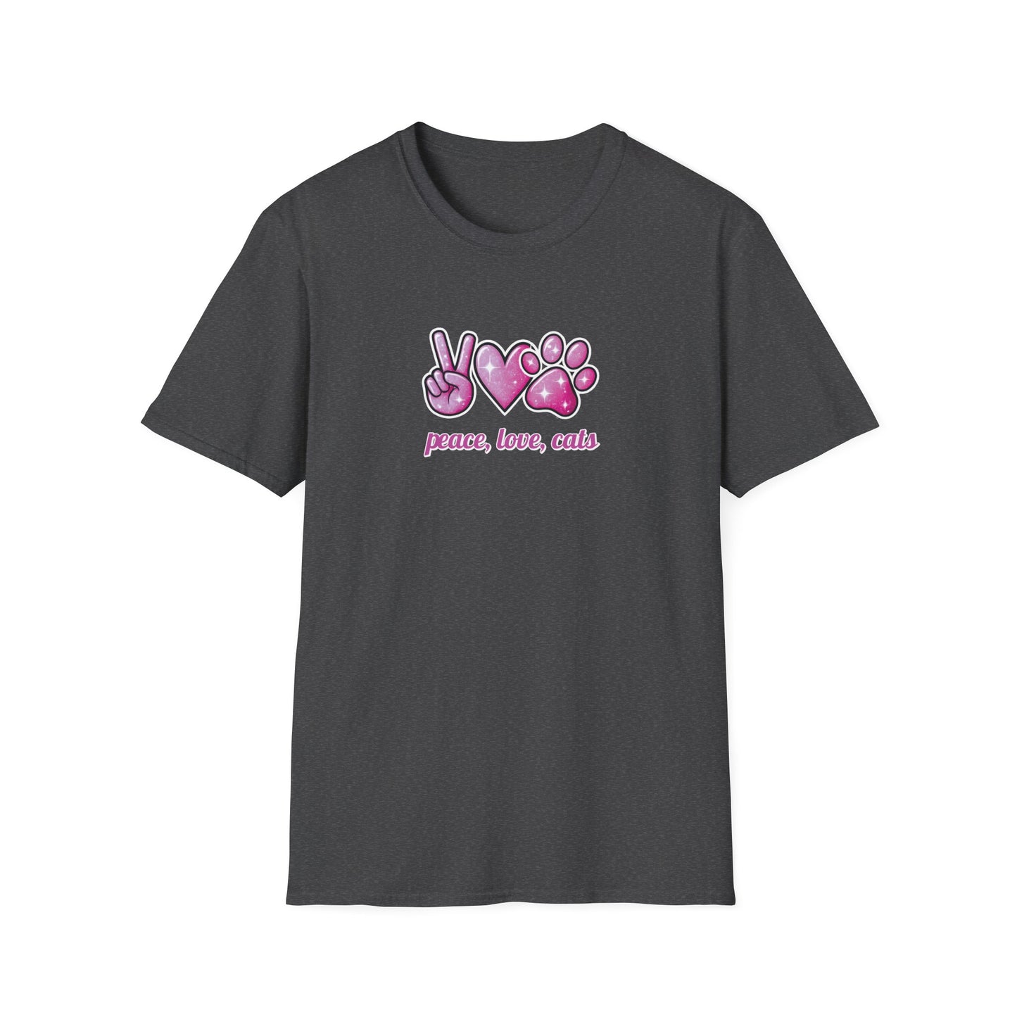 Peace Love Cats Pink T-Shirt