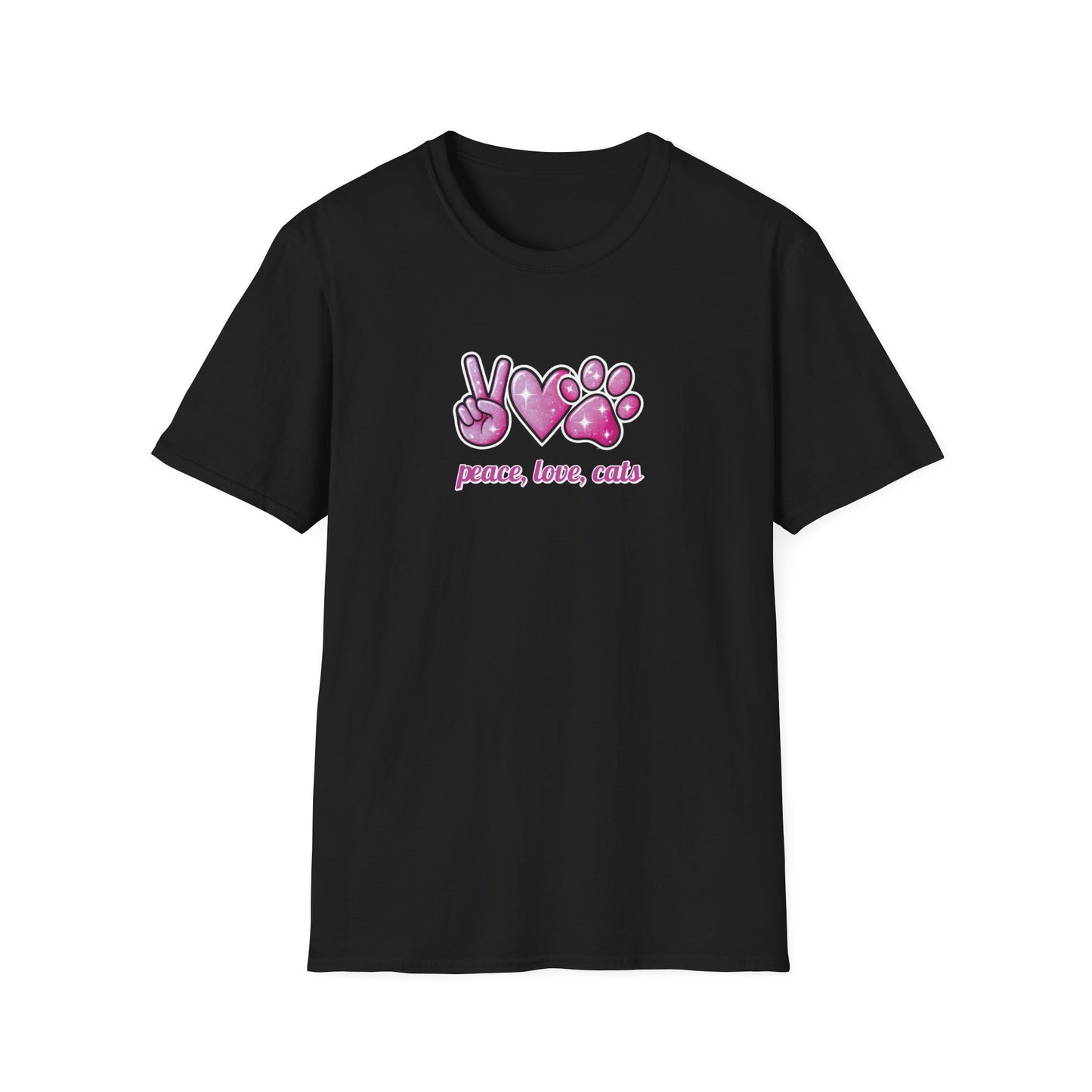 Peace Love Cats Pink T-Shirt