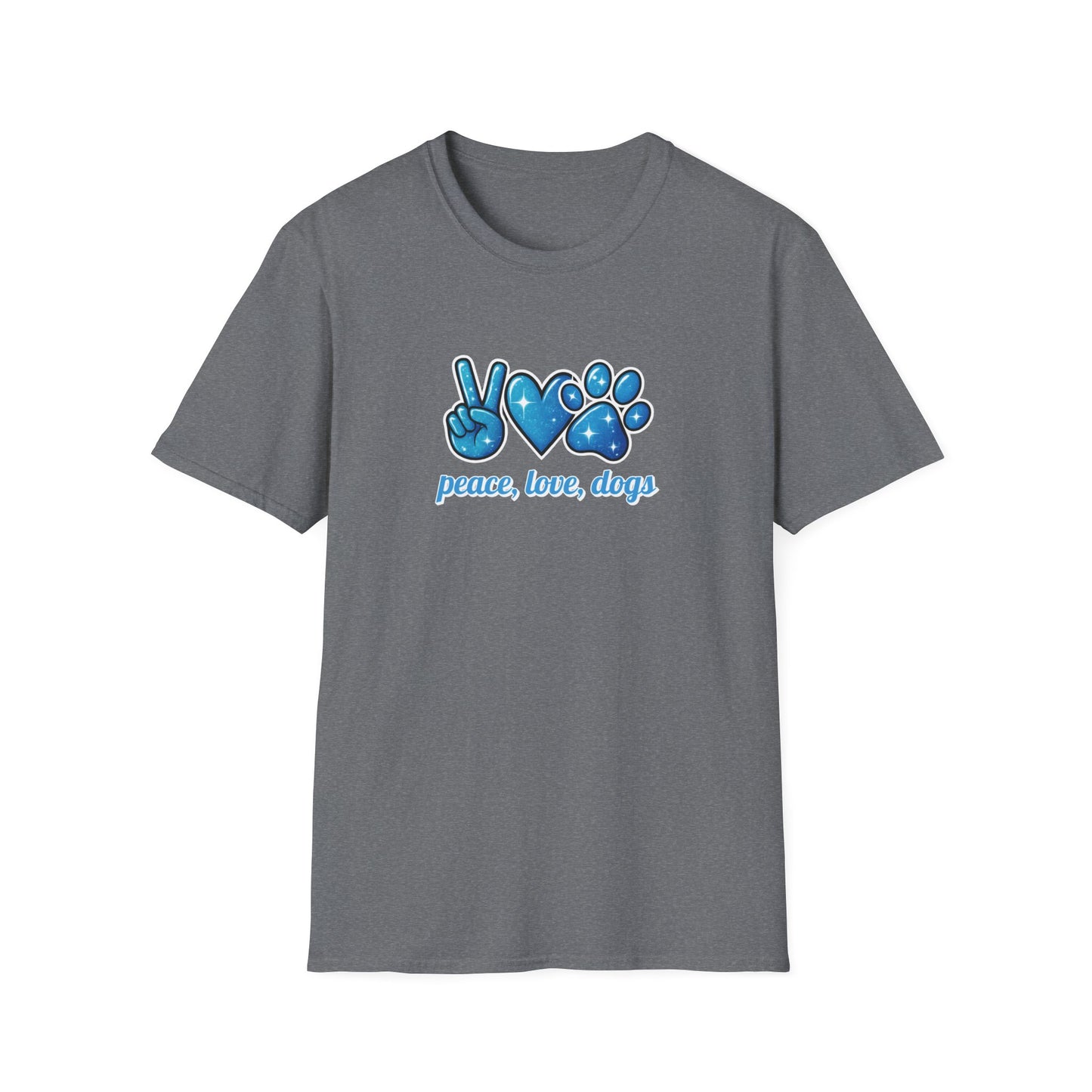 Peace Love Dogs Blue T-Shirt