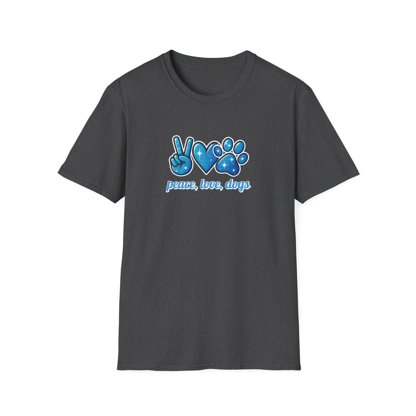 Peace Love Dogs Blue T-Shirt