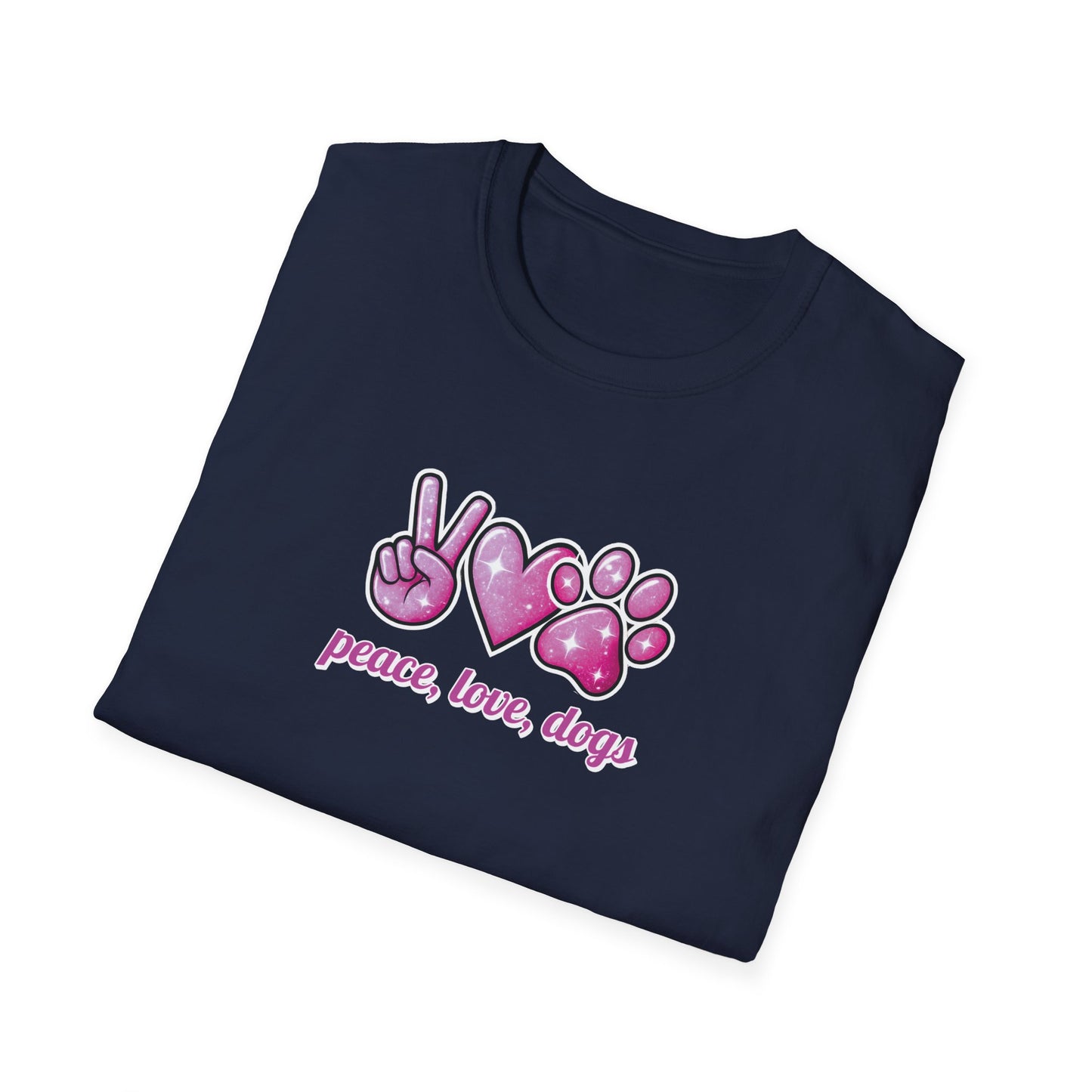 Peace Love Dogs Pink T-Shirt