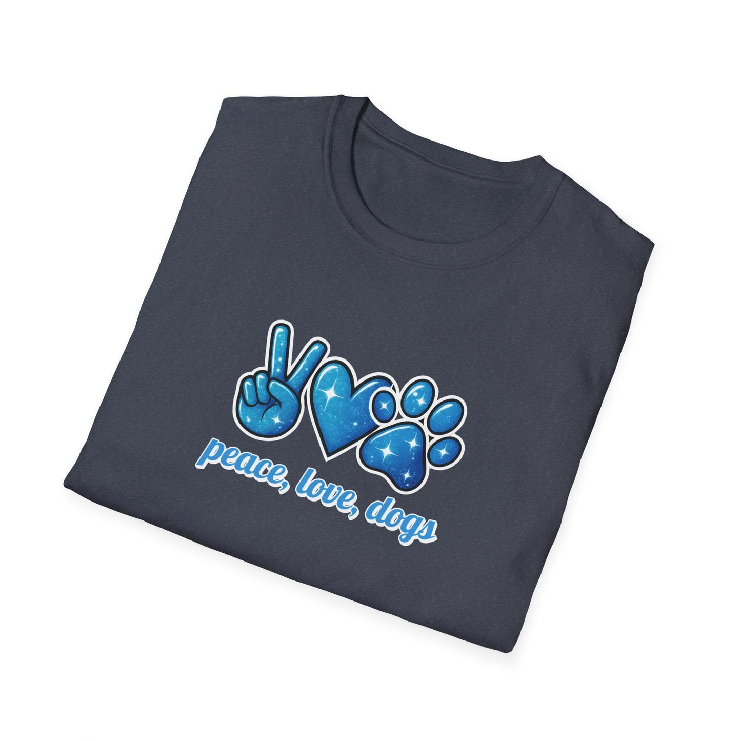 Peace Love Dogs Blue T-Shirt
