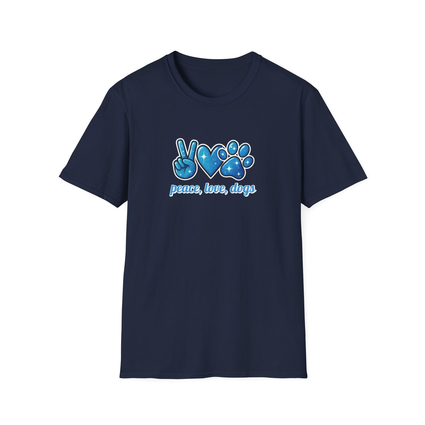 Peace Love Dogs Blue T-Shirt