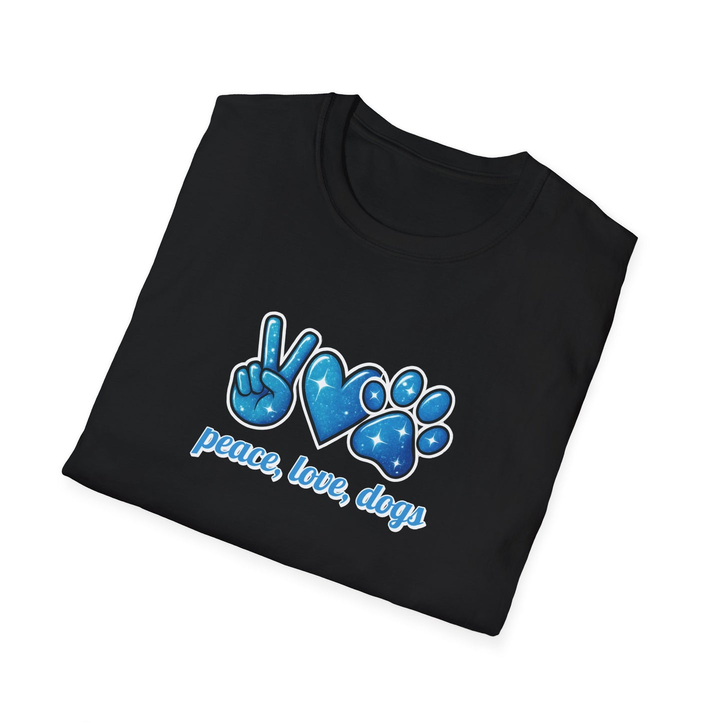 Peace Love Dogs Blue T-Shirt