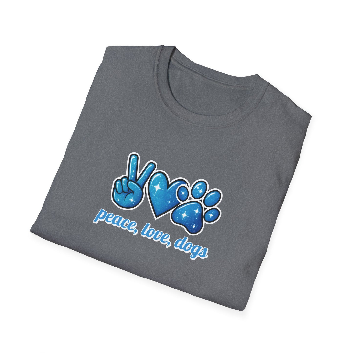 Peace Love Dogs Blue T-Shirt