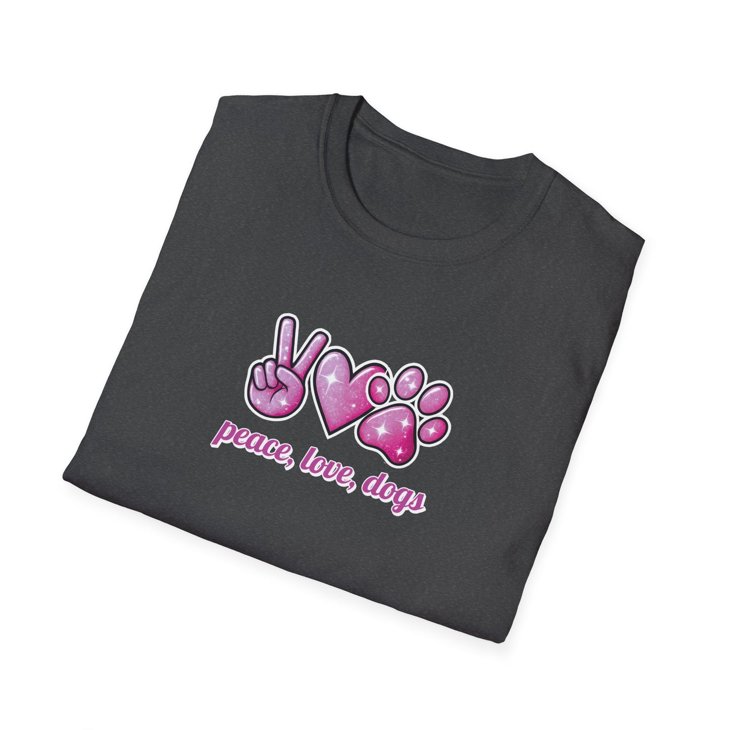 Peace Love Dogs Pink T-Shirt