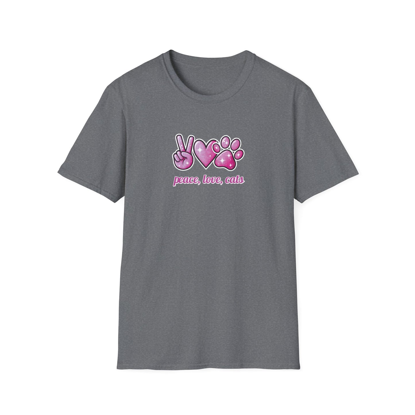 Peace Love Cats Pink T-Shirt