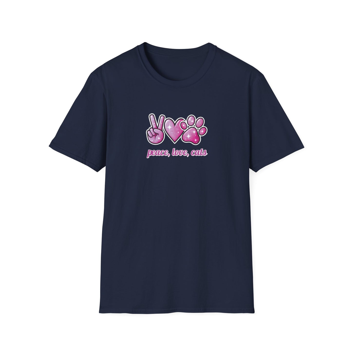 Peace Love Cats Pink T-Shirt