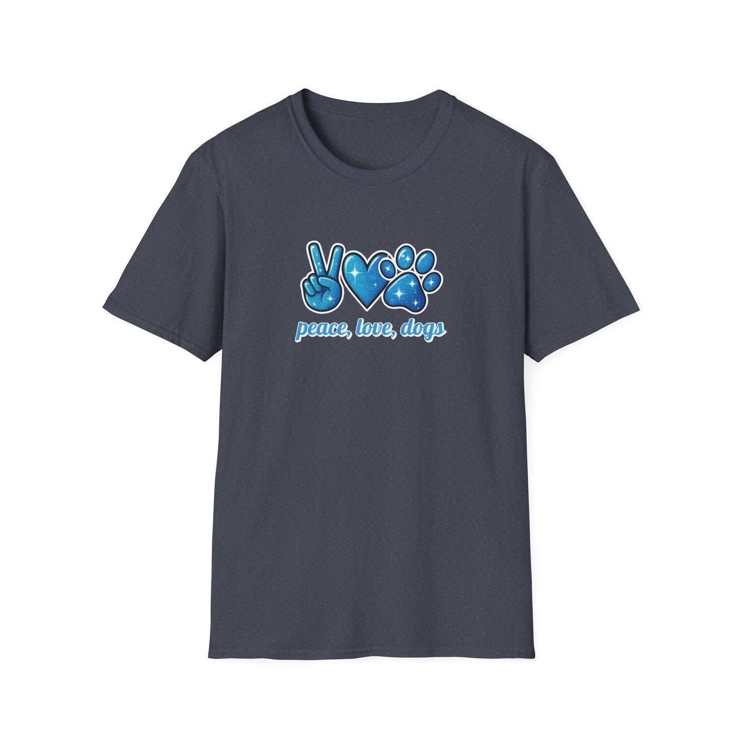 Peace Love Dogs Blue T-Shirt