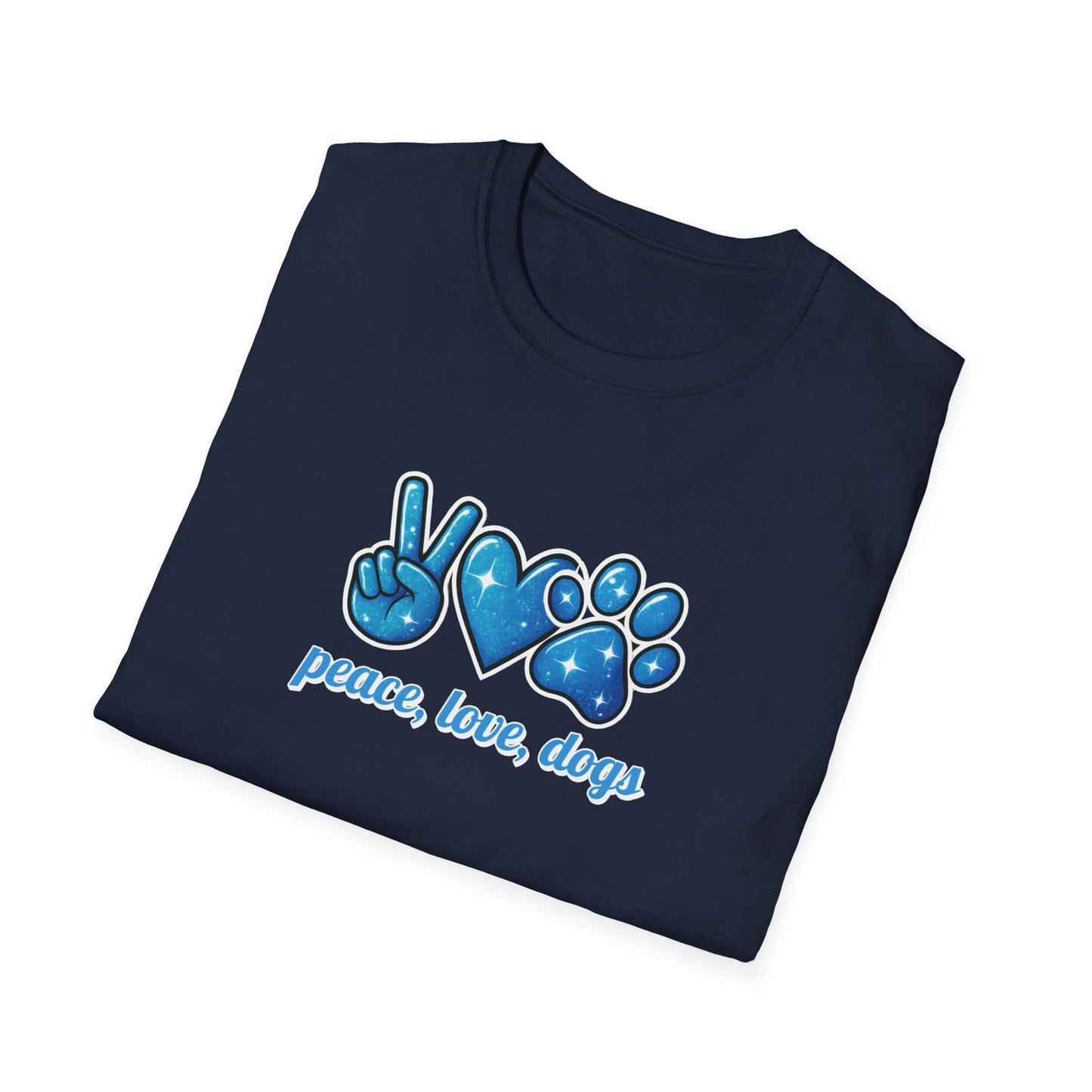 Peace Love Dogs Blue T-Shirt