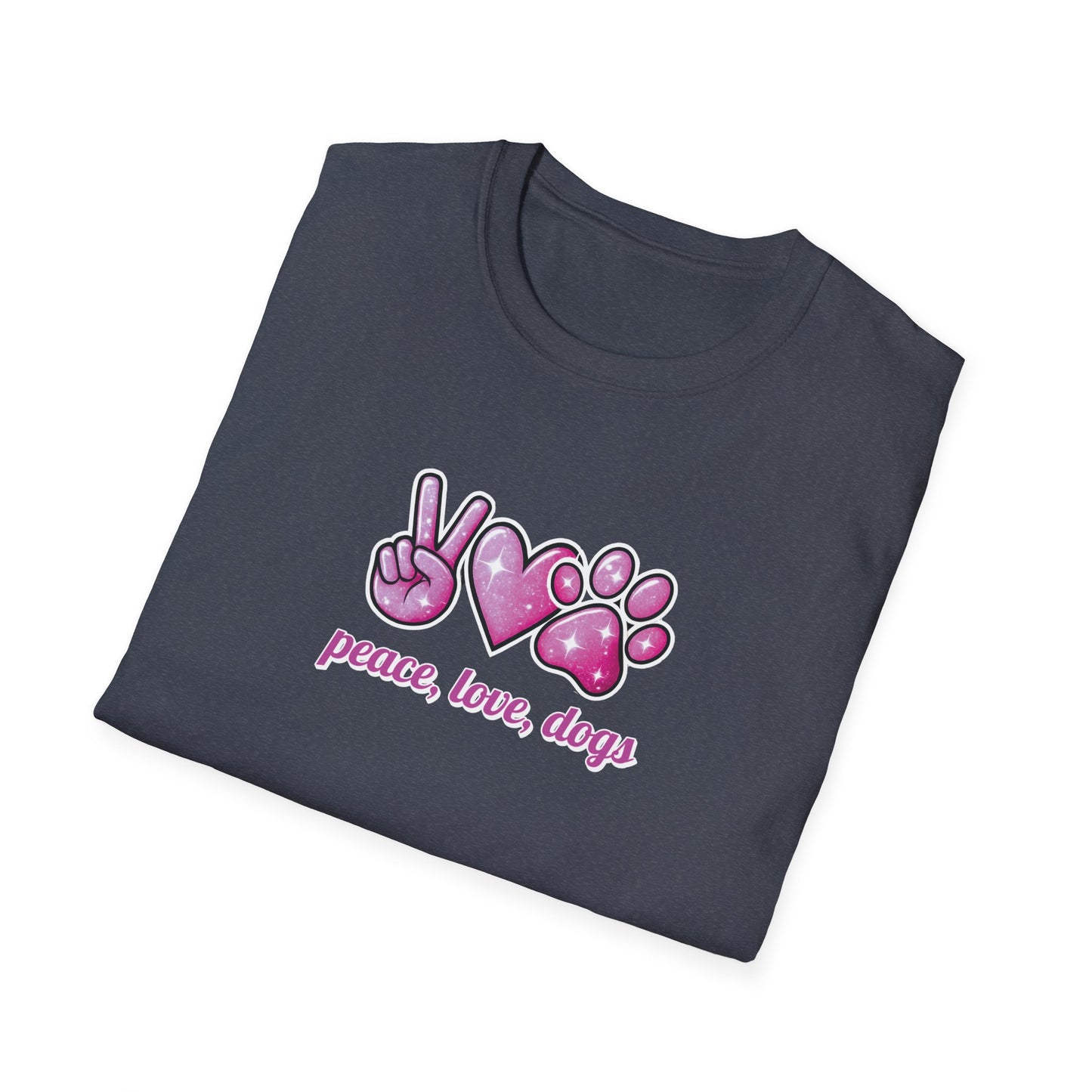Peace Love Dogs Pink T-Shirt