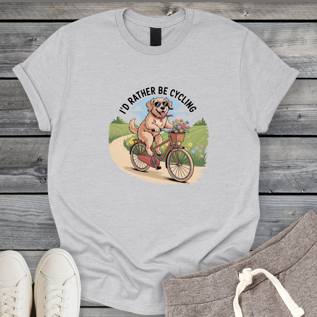 Rather Be Cycling Dog T-Shirt