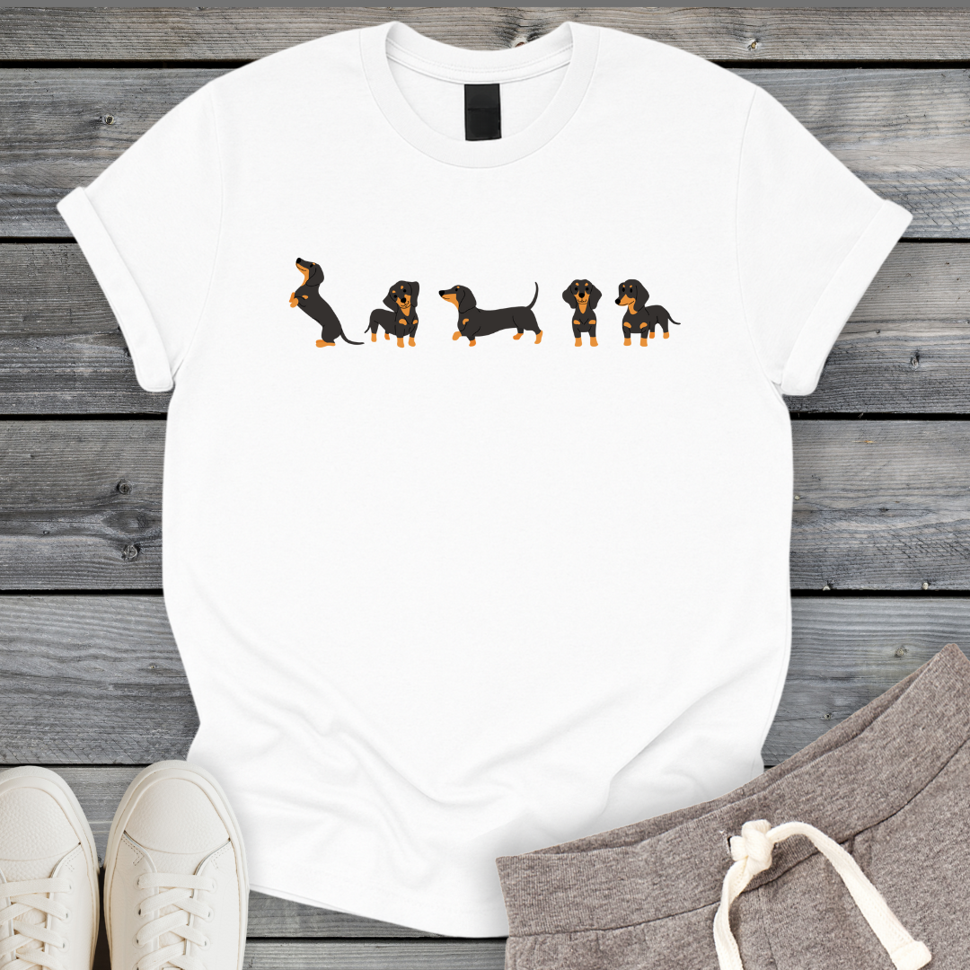Line Of Dachshunds T-Shirt
