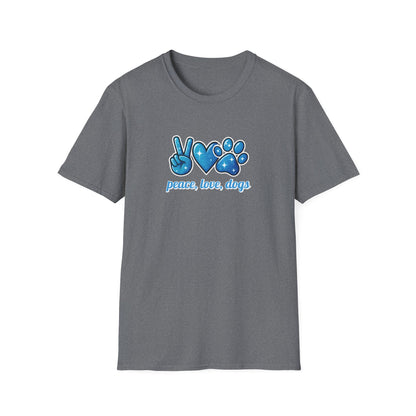 Peace Love Dogs Blue T-Shirt