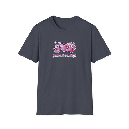 Peace Love Dogs Pink T-Shirt
