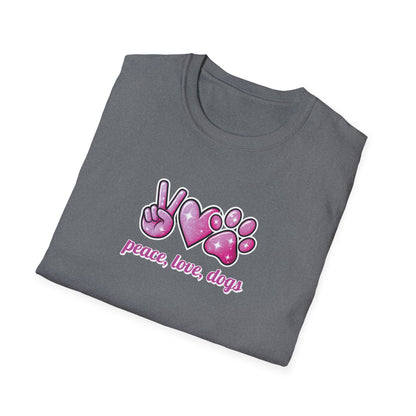 Peace Love Dogs Pink T-Shirt