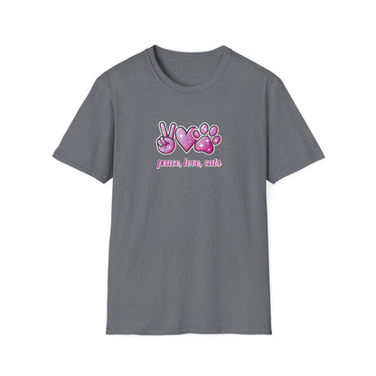 Peace Love Cats Pink T-Shirt