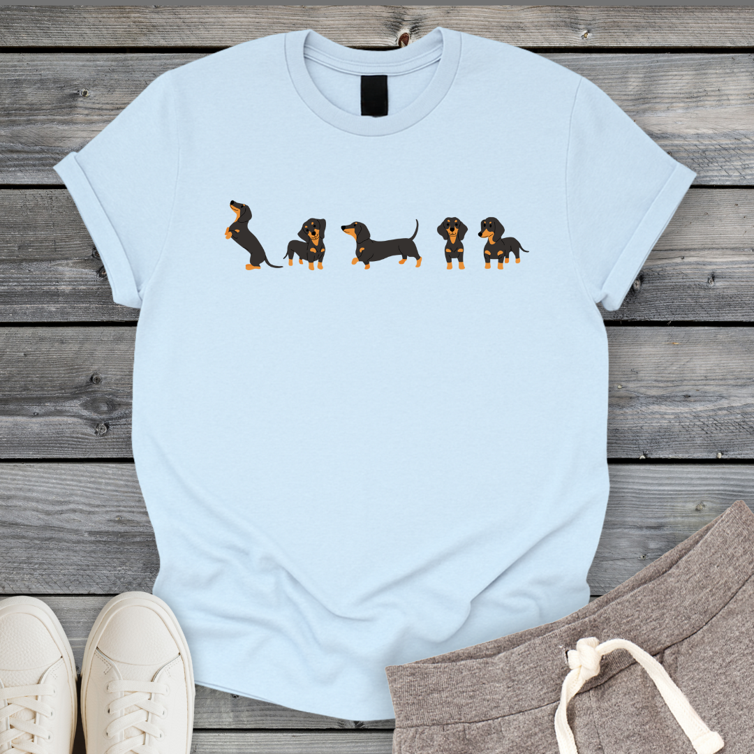 Line Of Dachshunds T-Shirt