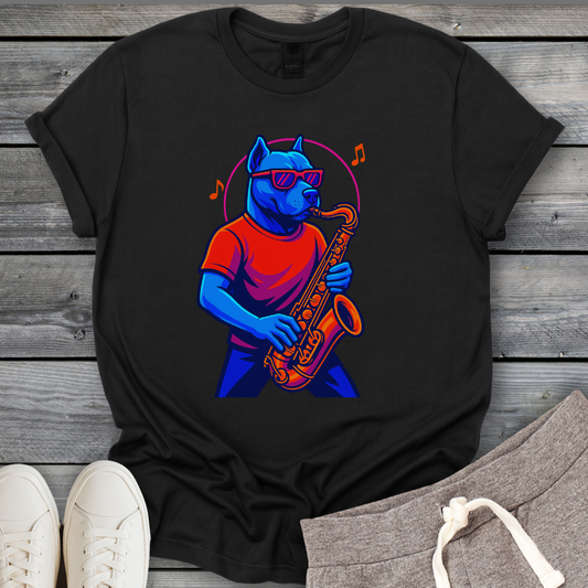 Rock Pitbull Saxophonist T-Shirt
