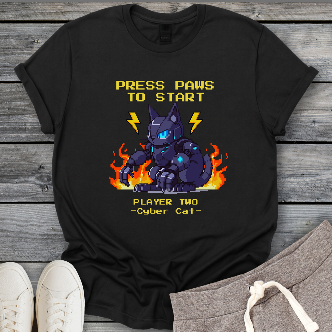 Cyber Cat Gamer T-Shirt