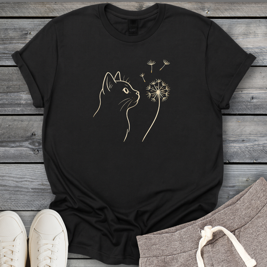 Curious Cat Dandelion T-Shirt