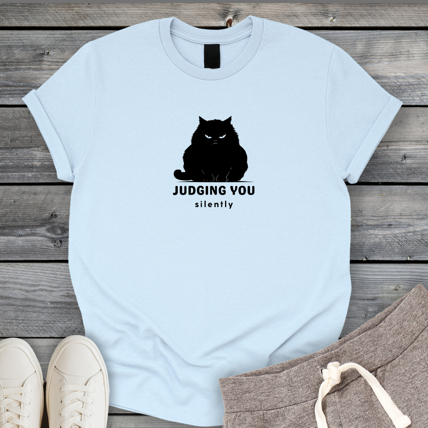 Judging You Black Cat T-Shirt