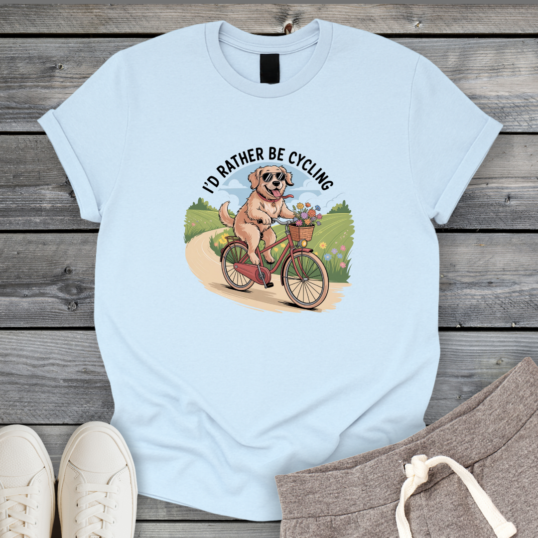 Rather Be Cycling Dog T-Shirt