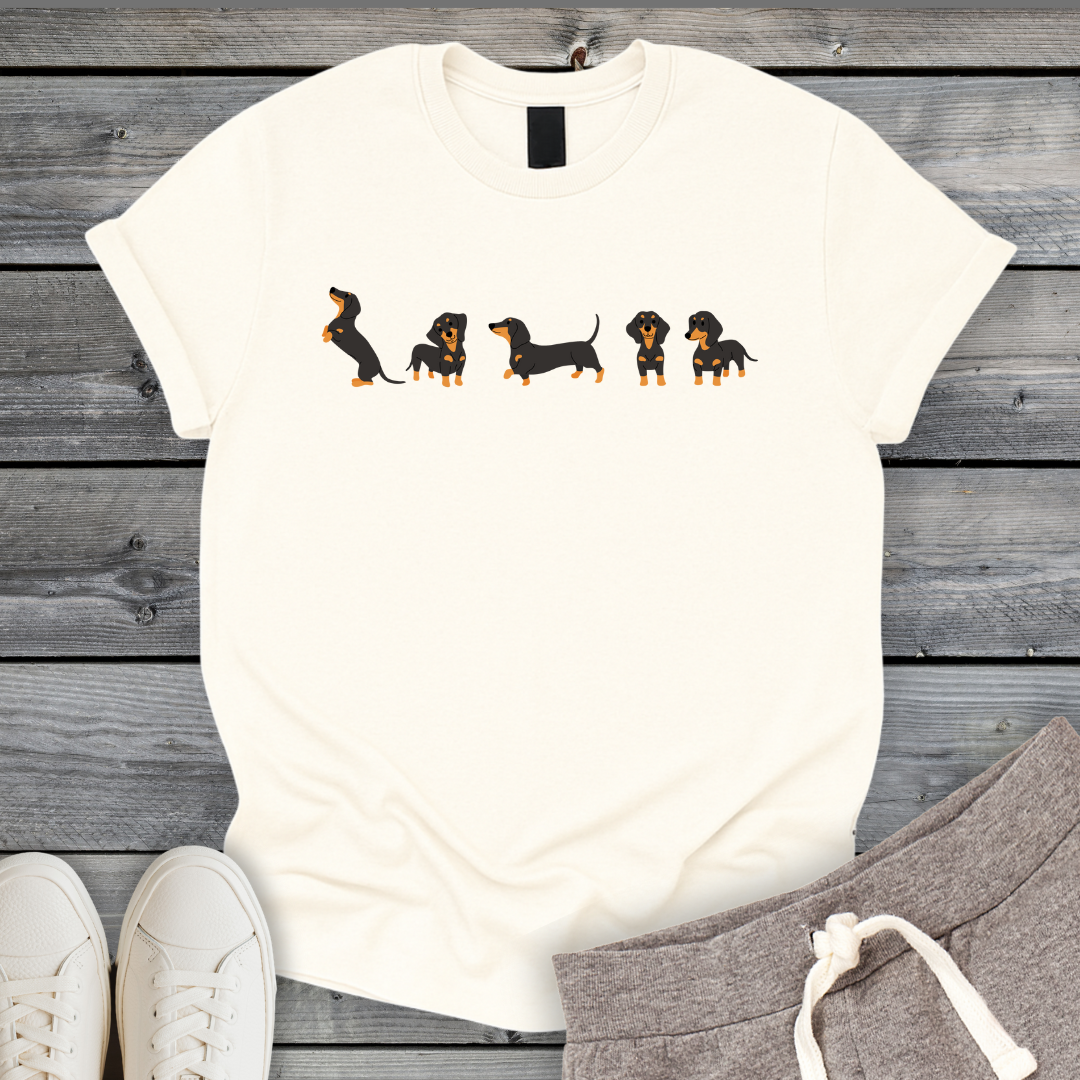 Line Of Dachshunds T-Shirt