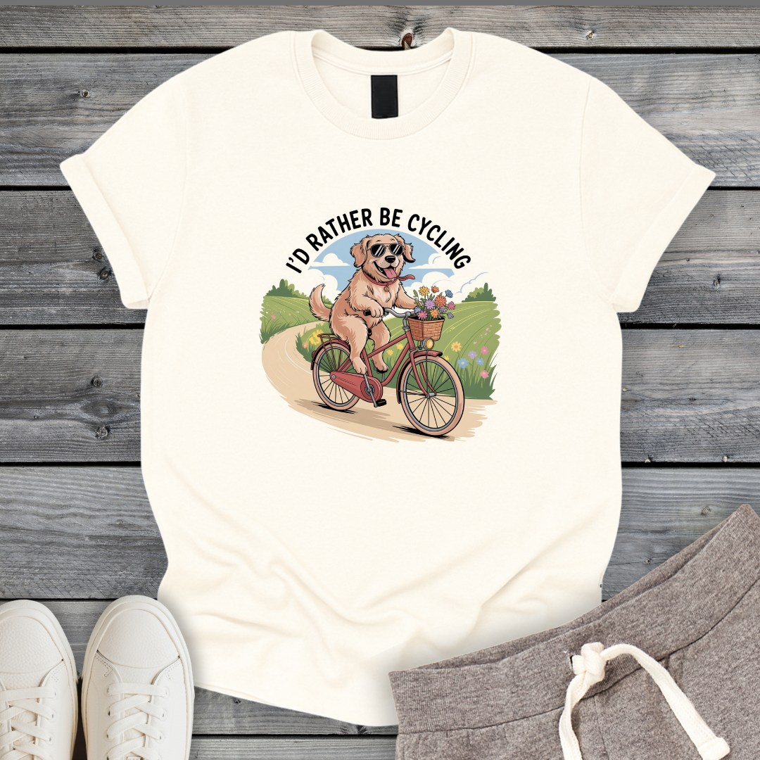 Rather Be Cycling Dog T-Shirt