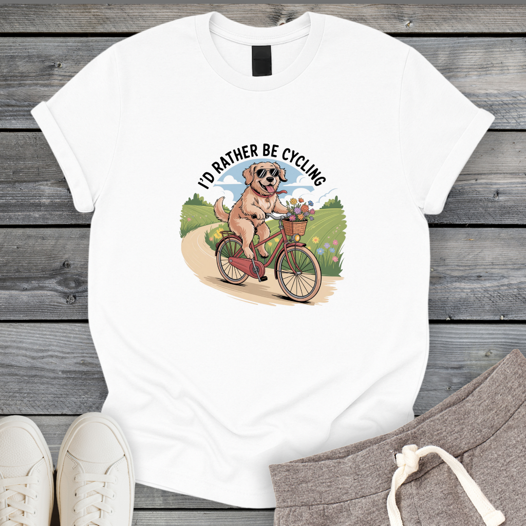 Rather Be Cycling Dog T-Shirt