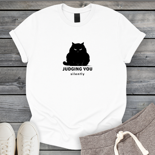 Judging You Black Cat T-Shirt